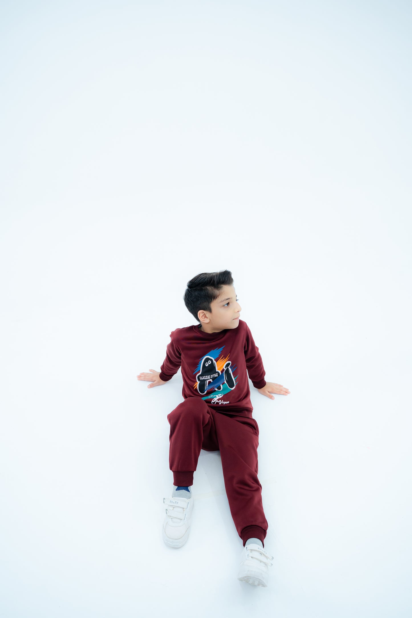 Boys Maroon AI Tracksuit