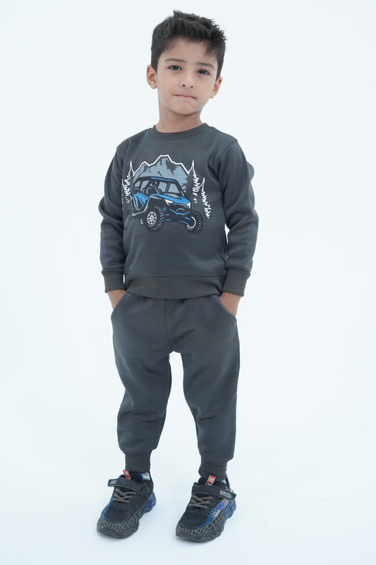 Boys Charcoal Tracksuit.