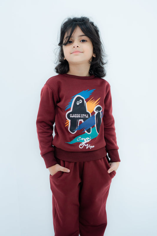 Girls Maroon AI Tracksuit