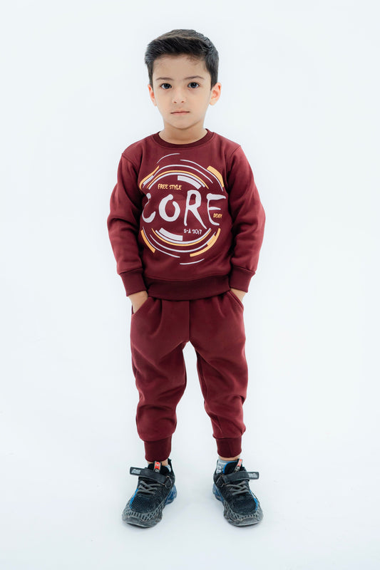 Boys Maroon Core Tracksuit