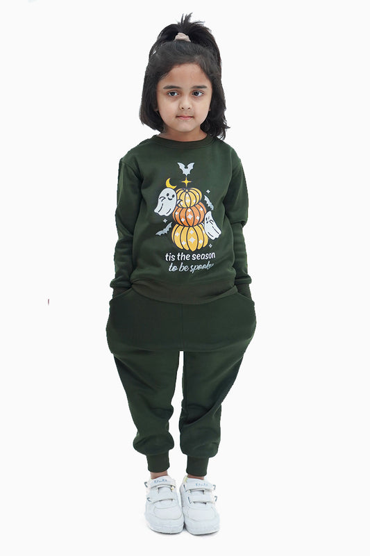 Girls Green Spooky Tracksuit